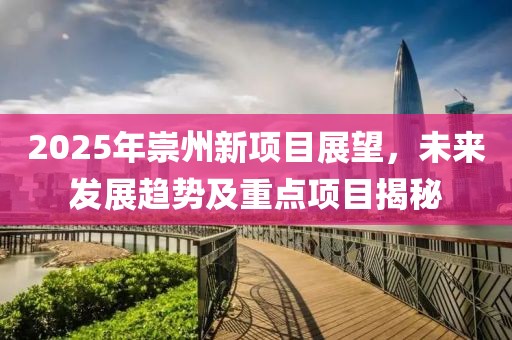 2025年崇州新项目展望，未来发展趋势及重点项目揭秘