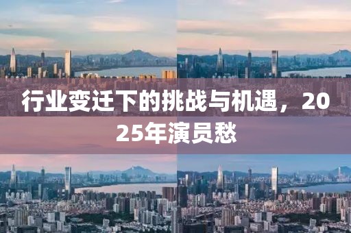 行业变迁下的挑战与机遇，2025年演员愁