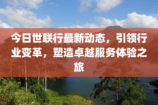 今日世联行最新动态，引领行业变革，塑造卓越服务体验之旅