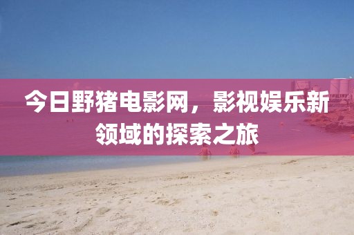 今日野猪电影网，影视娱乐新领域的探索之旅