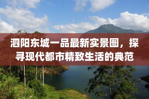 泗阳东城一品最新实景图，探寻现代都市精致生活的典范