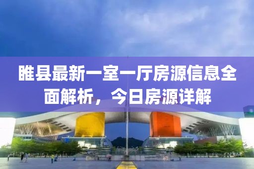 睢县最新一室一厅房源信息全面解析，今日房源详解