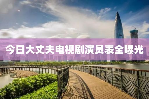 今日大丈夫电视剧演员表全曝光