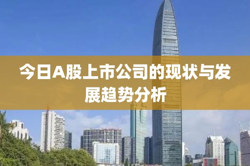 今日A股上市公司的现状与发展趋势分析