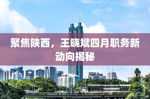 聚焦陕西，王晓斌四月职务新动向揭秘