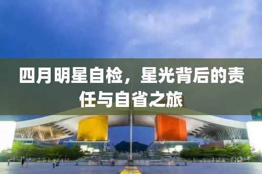 四月明星自检，星光背后的责任与自省之旅