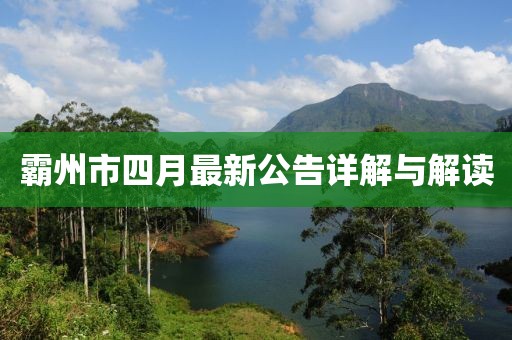 霸州市四月最新公告详解与解读