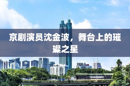 京剧演员沈金波，舞台上的璀璨之星