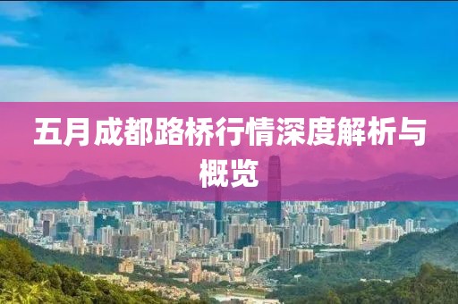 五月成都路桥行情深度解析与概览