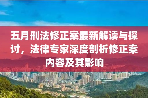 五月刑法修正案最新解读与探讨，法律专家深度剖析修正案内容及其影响