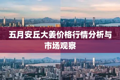 五月安丘大姜价格行情分析与市场观察
