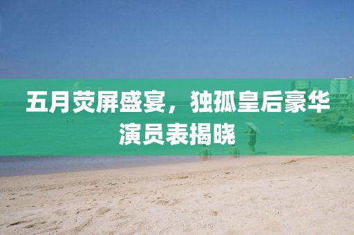 五月荧屏盛宴，独孤皇后豪华演员表揭晓