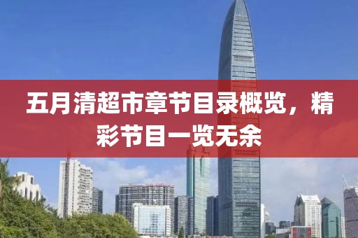 五月清超市章节目录概览，精彩节目一览无余