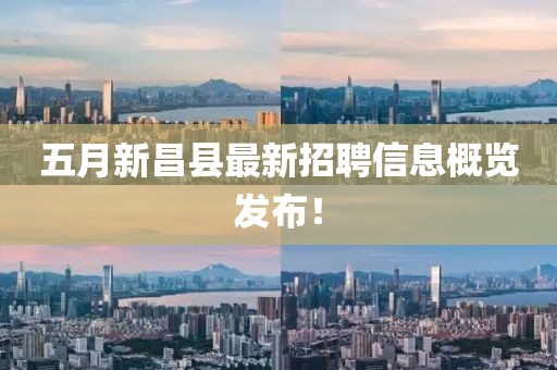 五月新昌县最新招聘信息概览发布！