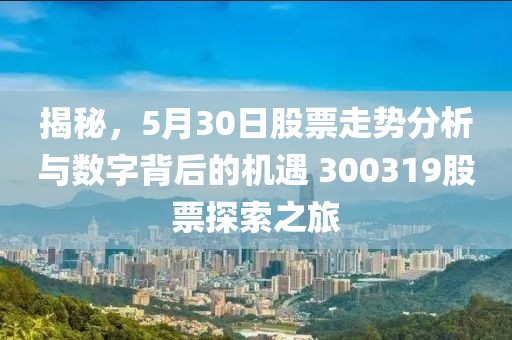 揭秘，5月30日股票走势分析与数字背后的机遇 300319股票探索之旅