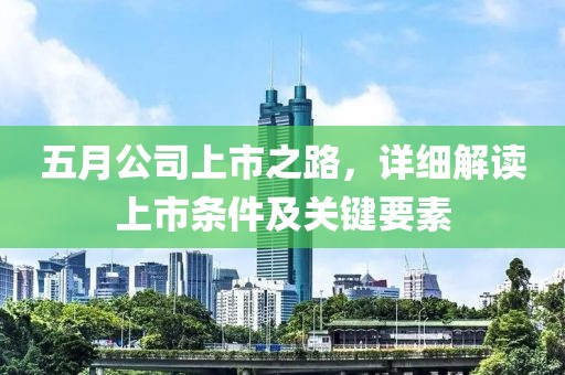 五月公司上市之路，详细解读上市条件及关键要素