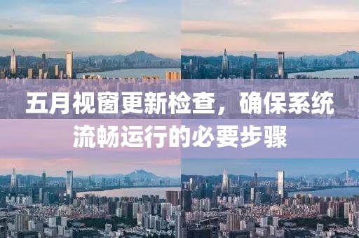 五月视窗更新检查，确保系统流畅运行的必要步骤