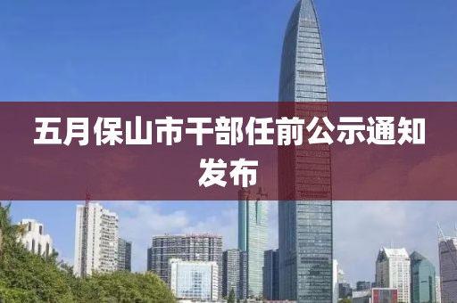 五月保山市干部任前公示通知发布