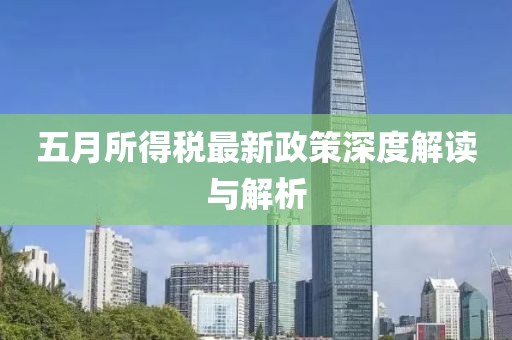 五月所得税最新政策深度解读与解析