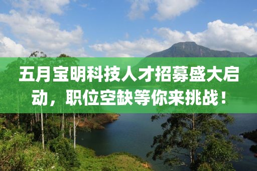 五月宝明科技人才招募盛大启动，职位空缺等你来挑战！