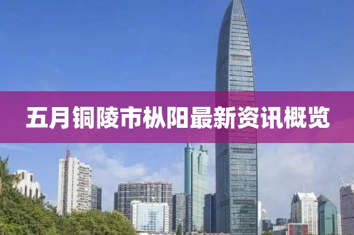 五月铜陵市枞阳最新资讯概览
