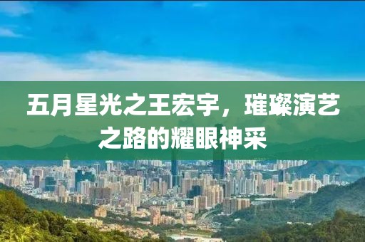 五月星光之王宏宇，璀璨演艺之路的耀眼神采