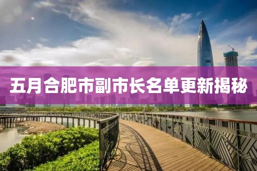 五月合肥市副市长名单更新揭秘