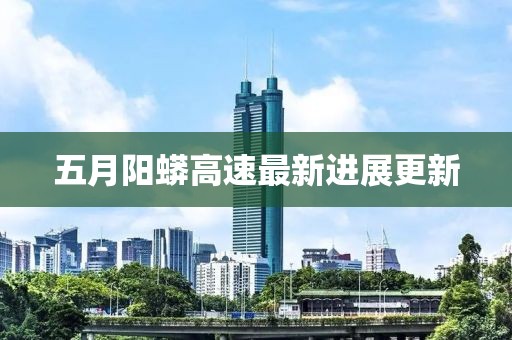五月阳蟒高速最新进展更新