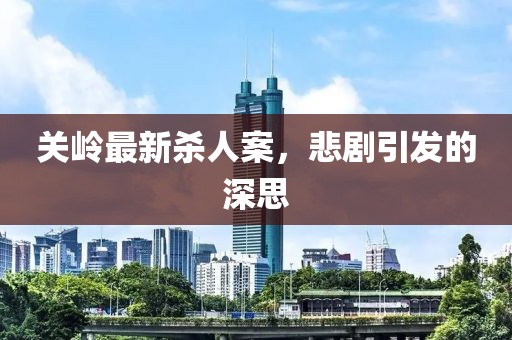 关岭最新杀人案，悲剧引发的深思