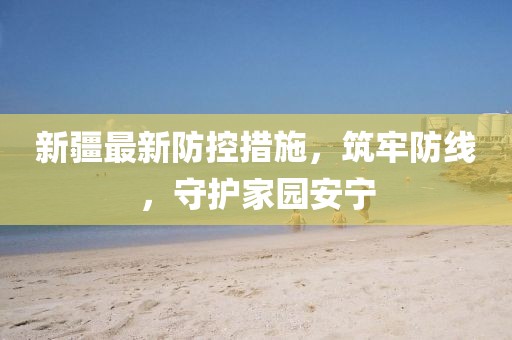 新疆最新防控措施，筑牢防线，守护家园安宁