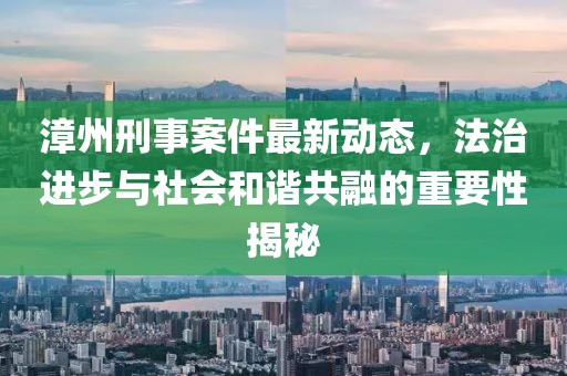 漳州刑事案件最新动态，法治进步与社会和谐共融的重要性揭秘