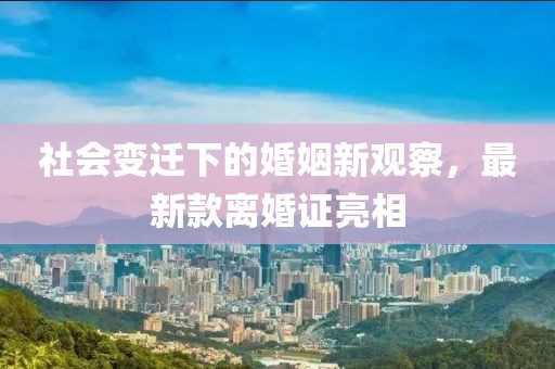 社会变迁下的婚姻新观察，最新款离婚证亮相