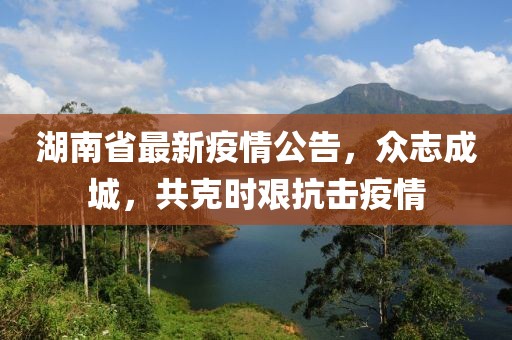 湖南省最新疫情公告，众志成城，共克时艰抗击疫情